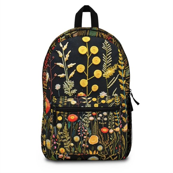 Pressed wildflowers profile backpack | Back to school backpacks | unisex bag - Picture 1 of 6